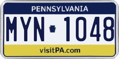 PA license plate MYN1048