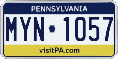 PA license plate MYN1057