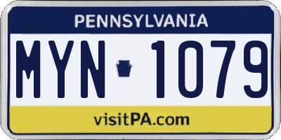 PA license plate MYN1079