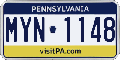 PA license plate MYN1148