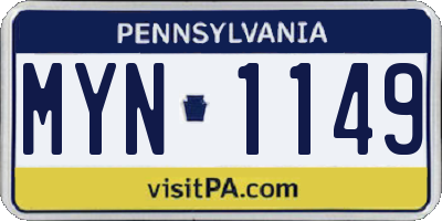 PA license plate MYN1149