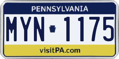 PA license plate MYN1175
