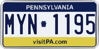 PA license plate MYN1195