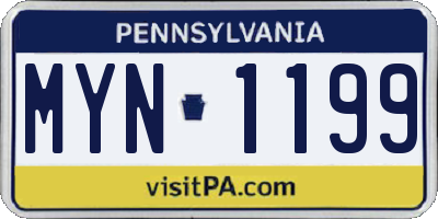 PA license plate MYN1199