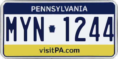 PA license plate MYN1244