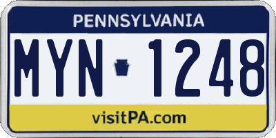 PA license plate MYN1248