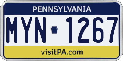 PA license plate MYN1267
