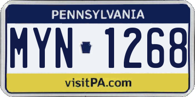 PA license plate MYN1268