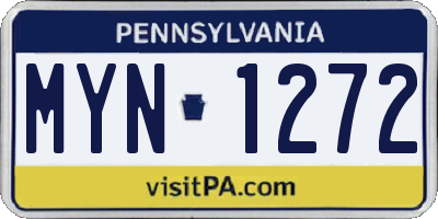 PA license plate MYN1272