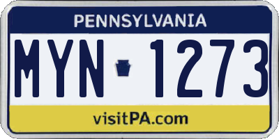 PA license plate MYN1273