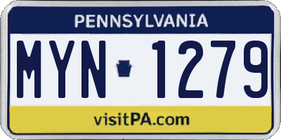 PA license plate MYN1279