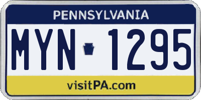 PA license plate MYN1295