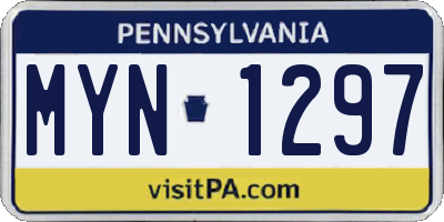 PA license plate MYN1297