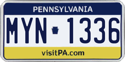PA license plate MYN1336