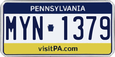 PA license plate MYN1379