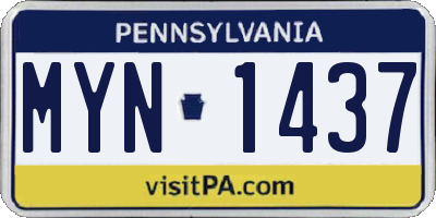 PA license plate MYN1437