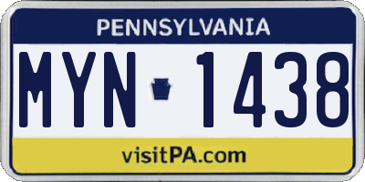 PA license plate MYN1438