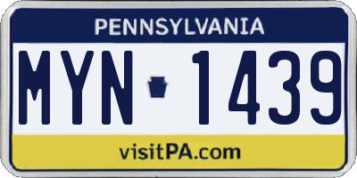PA license plate MYN1439