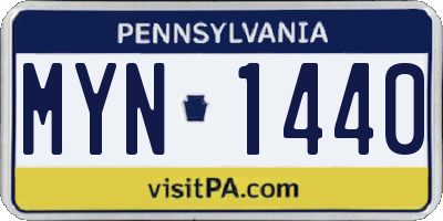 PA license plate MYN1440
