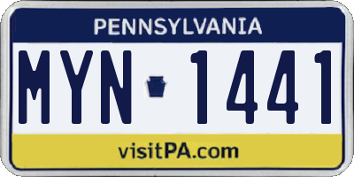 PA license plate MYN1441