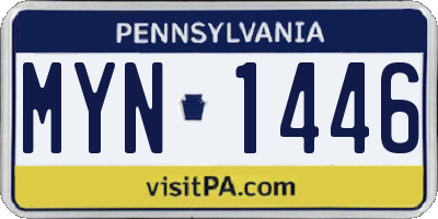 PA license plate MYN1446