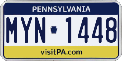 PA license plate MYN1448