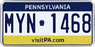 PA license plate MYN1468