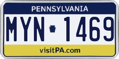 PA license plate MYN1469