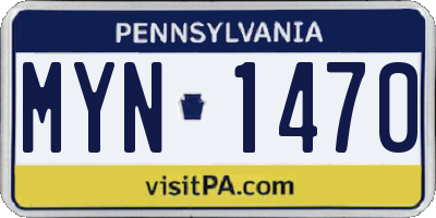 PA license plate MYN1470