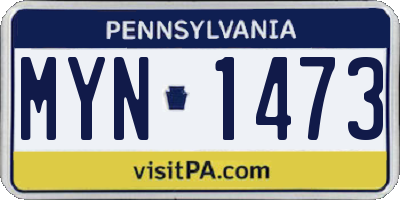 PA license plate MYN1473