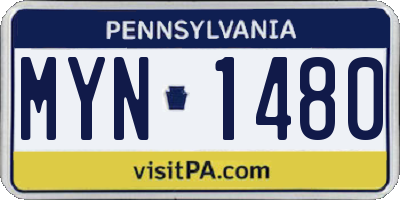 PA license plate MYN1480
