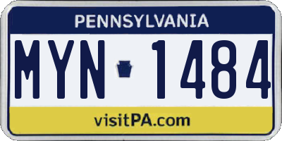 PA license plate MYN1484