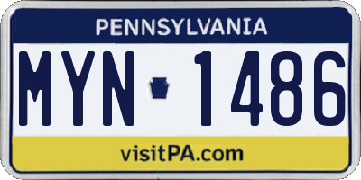 PA license plate MYN1486