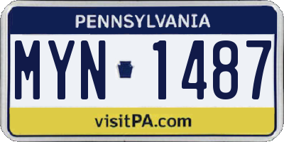 PA license plate MYN1487