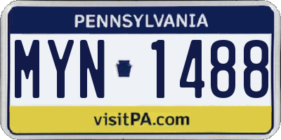 PA license plate MYN1488