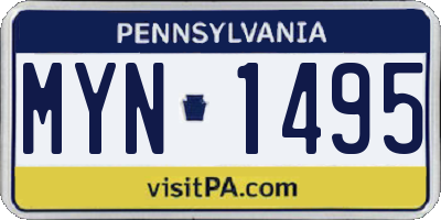 PA license plate MYN1495