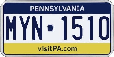 PA license plate MYN1510