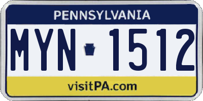PA license plate MYN1512