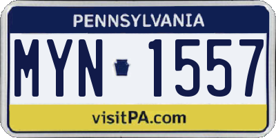 PA license plate MYN1557