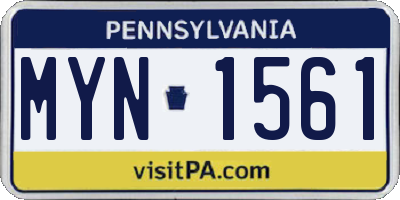PA license plate MYN1561