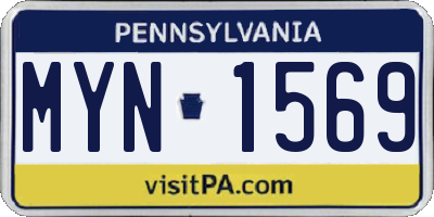PA license plate MYN1569
