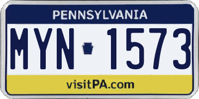 PA license plate MYN1573