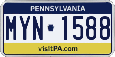 PA license plate MYN1588