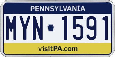 PA license plate MYN1591