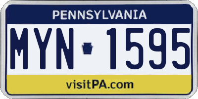 PA license plate MYN1595