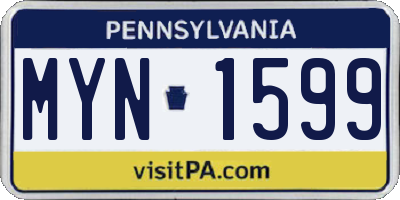 PA license plate MYN1599
