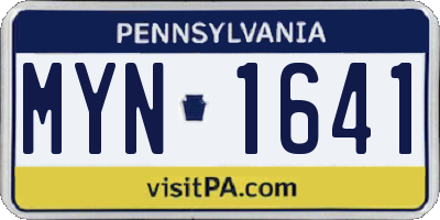 PA license plate MYN1641