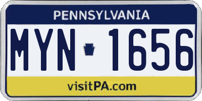 PA license plate MYN1656