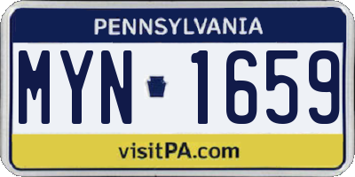 PA license plate MYN1659
