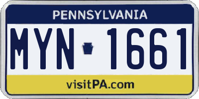 PA license plate MYN1661